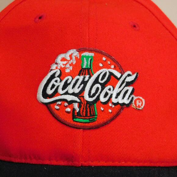 Vintage Coca Cola Hat Strapback Adjustable Red Black Embroidered Minor Flaw - Picture 2 of 8